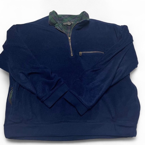 Banana Republic Other - Vintage Banana Republic Quarter Zip Fleece Size XL Flannel Lined Sweater Blue